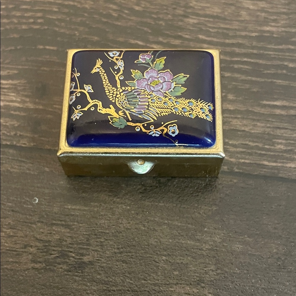 Decorative Blue and Gold Trinket Box